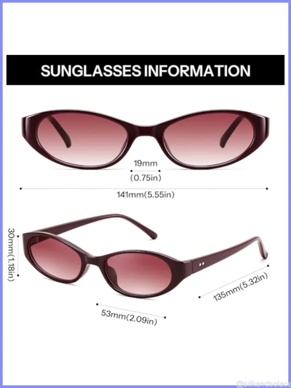 Retro Oval Cat Eye Sunglasses Small Face Slim UV400 Y2K Sunnies